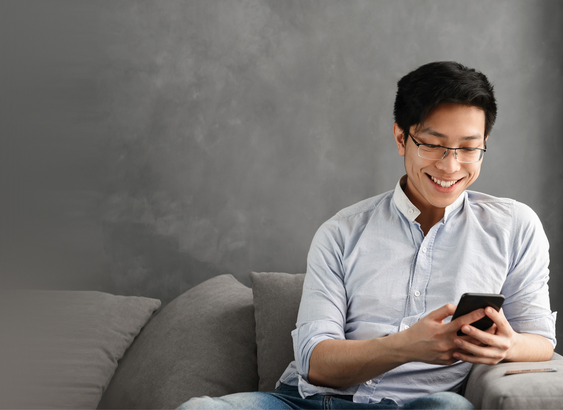 Man working with mobile